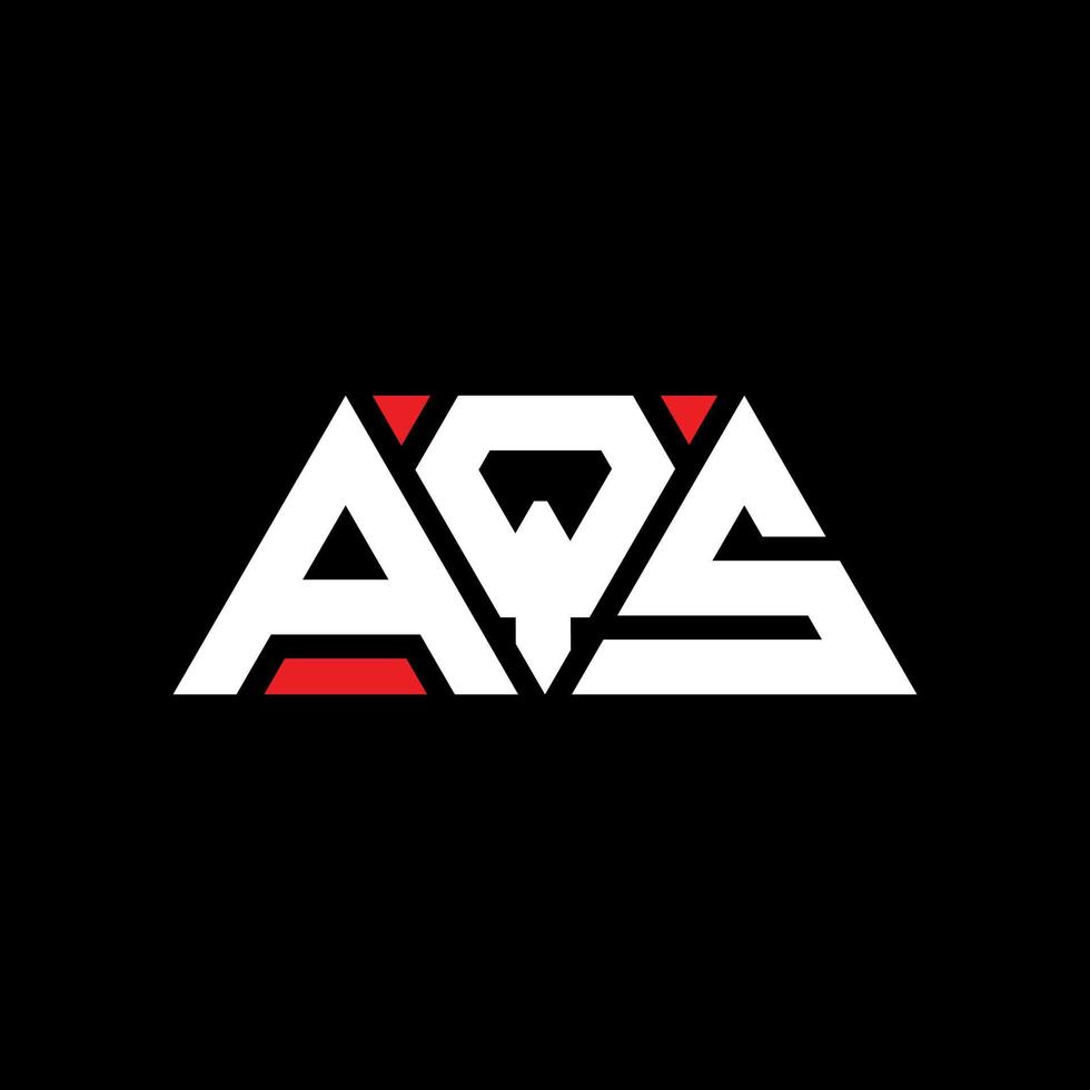 AQS triangle letter logo design with triangle shape. AQS triangle logo design monogram. AQS triangle vector logo template with red color. AQS triangular logo Simple, Elegant, and Luxurious Logo. AQS