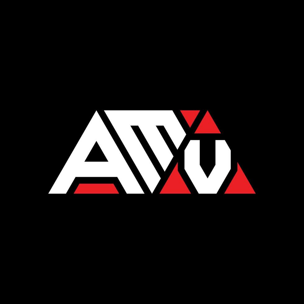 diseño de logotipo de letra de triángulo amv con forma de triángulo. monograma de diseño del logotipo del triángulo amv. plantilla de logotipo de vector de triángulo amv con color rojo. logotipo triangular amv logotipo simple, elegante y lujoso. amv