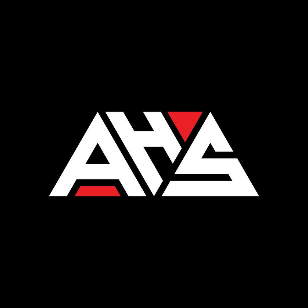 AHS triangle letter logo design with triangle shape. AHS triangle logo design monogram. AHS triangle vector logo template with red color. AHS triangular logo Simple, Elegant, and Luxurious Logo. AHS