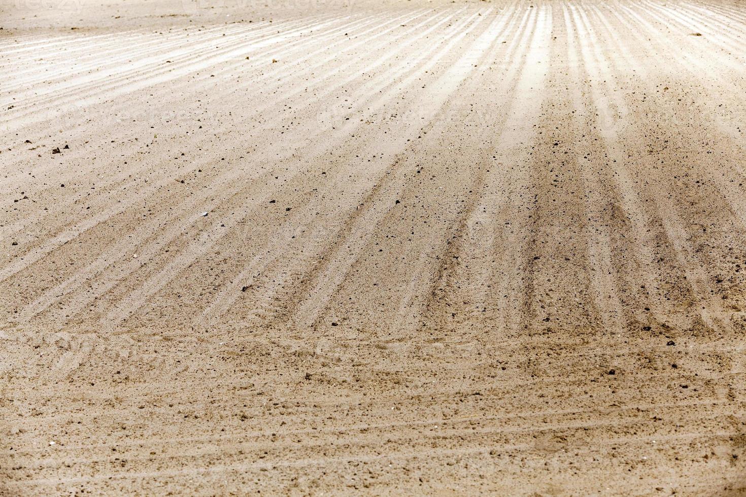 plowed land. close-up photo