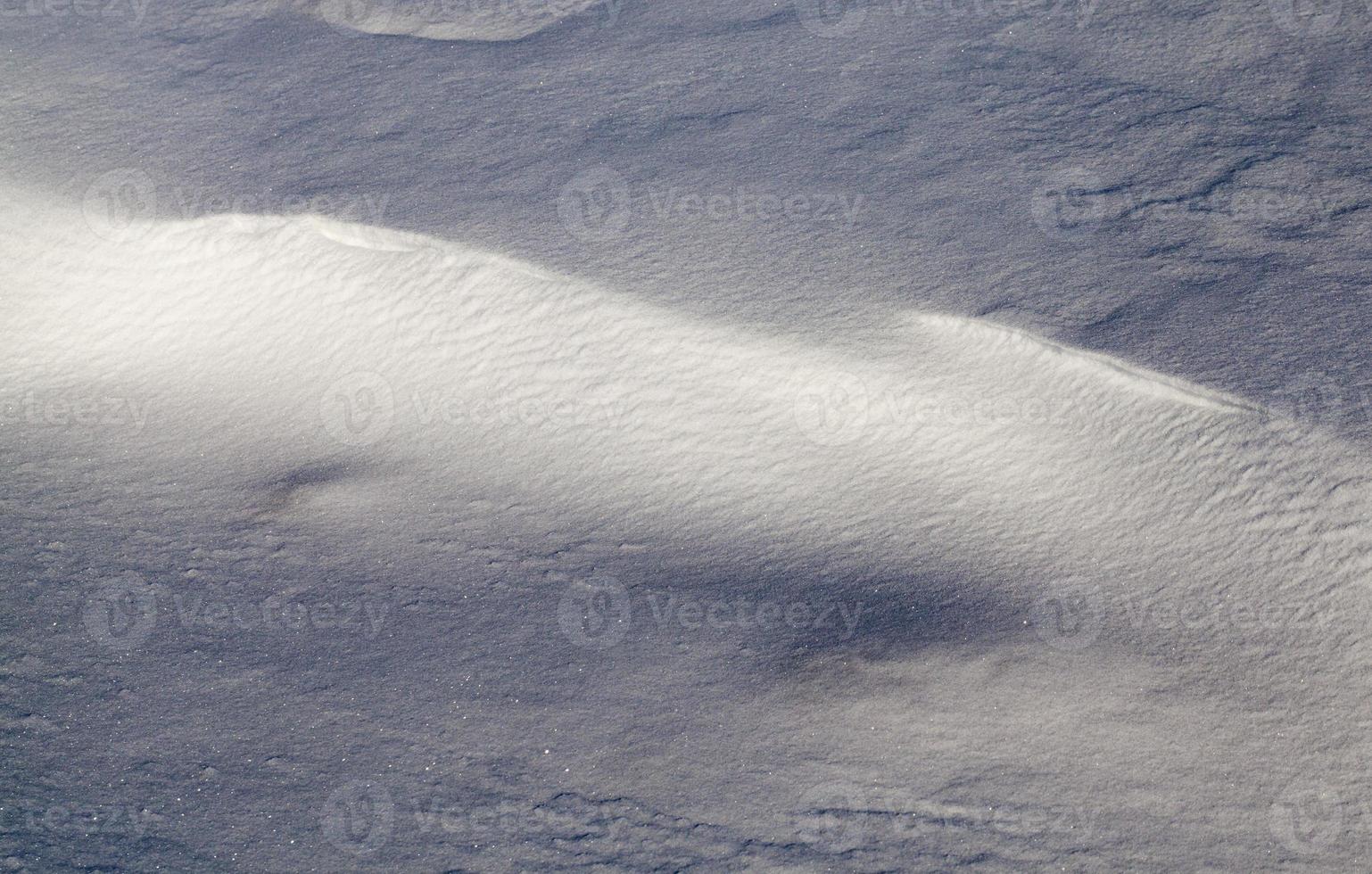 Large snowdrifts, close up photo