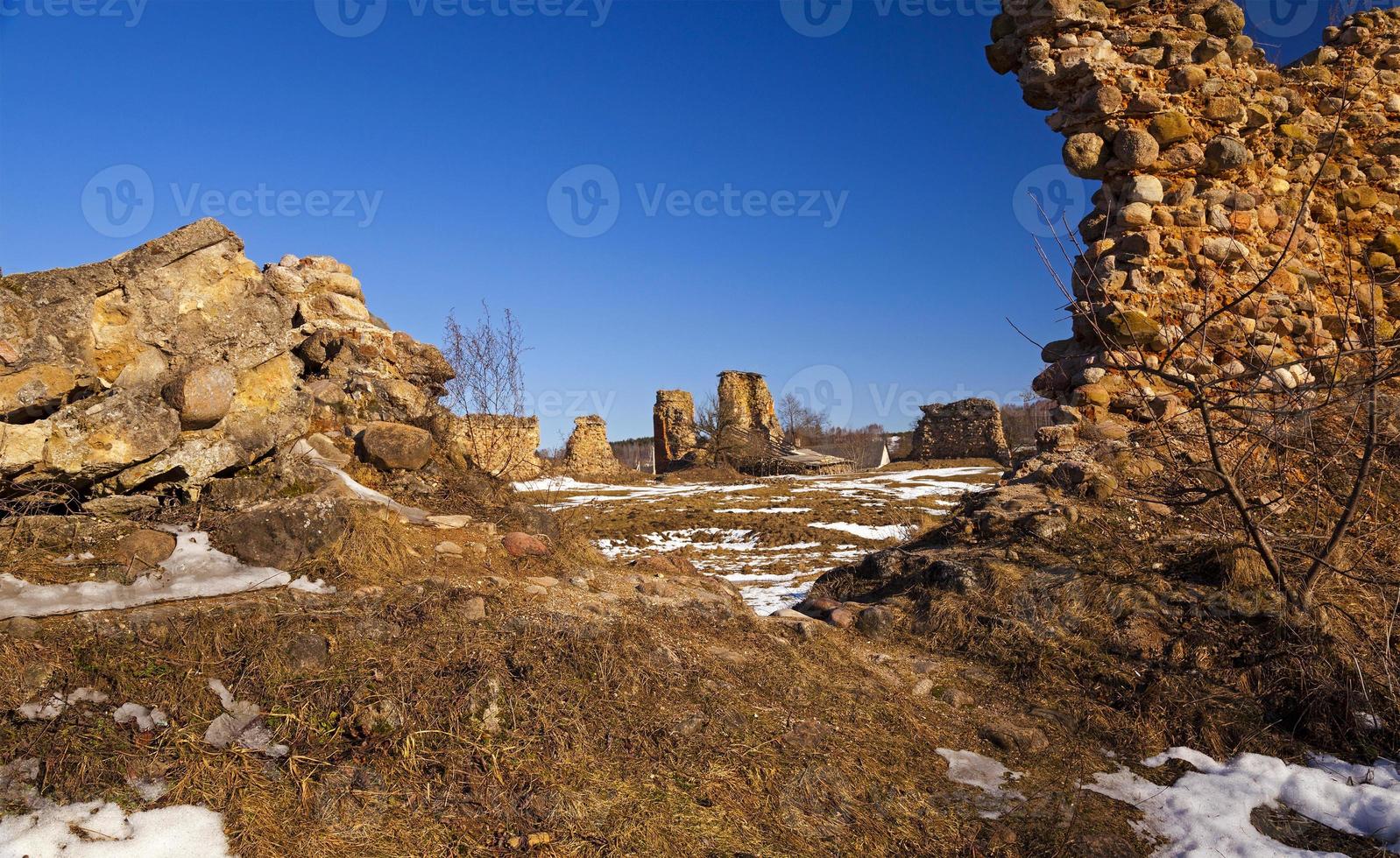 fortress ruins - ruins of the fortress located in the village of Krevo, Belarus photo