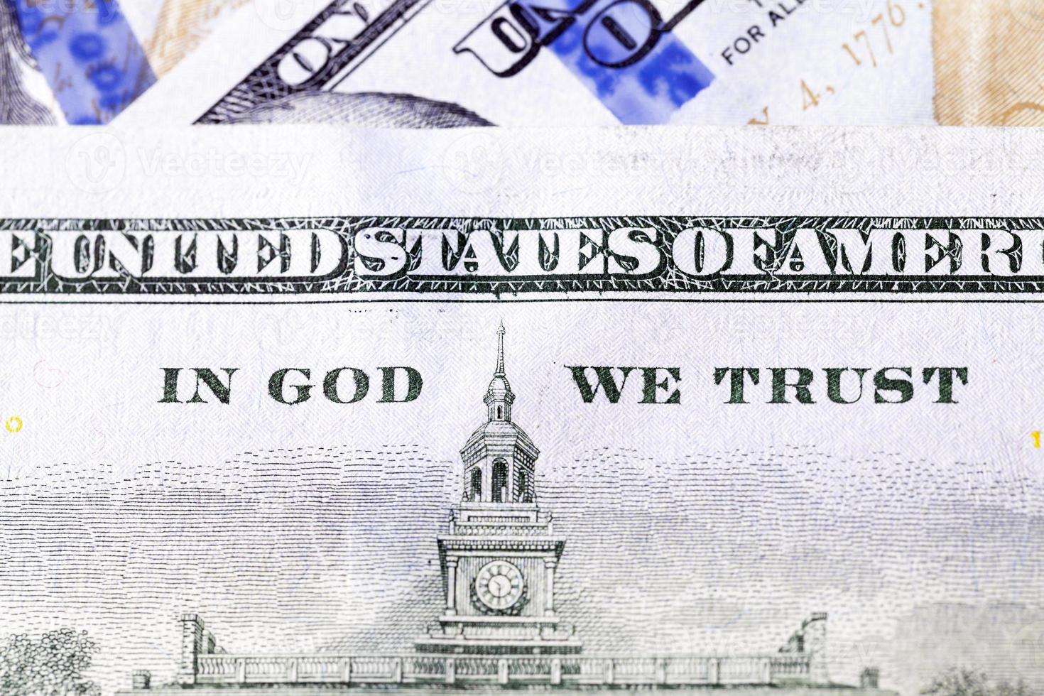 one hundred US dollars - photographed close-up of the new one hundred US dollars, photo