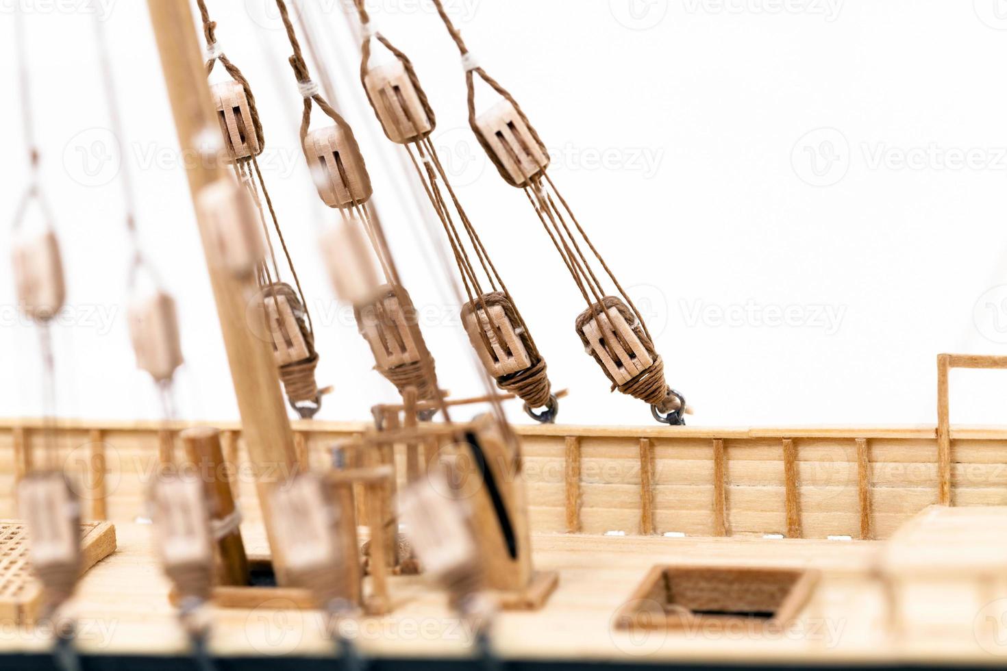 part of a ship - the part of model of the ship made of a tree. photographed by a close up photo