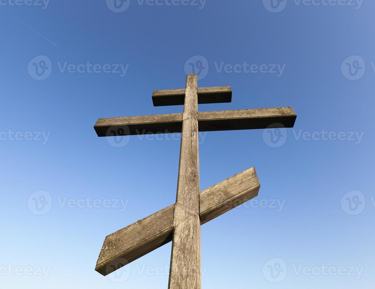 old wooden cross photo