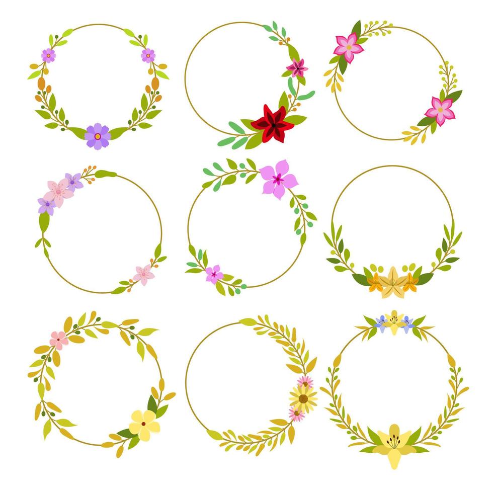 Floral Wreath Collection vector