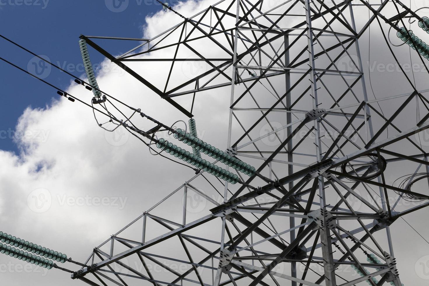 a metal pole for installing wires photo