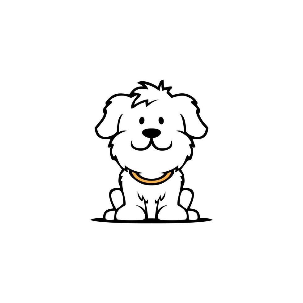 dog illustration. a cute and funny dog illustration vector