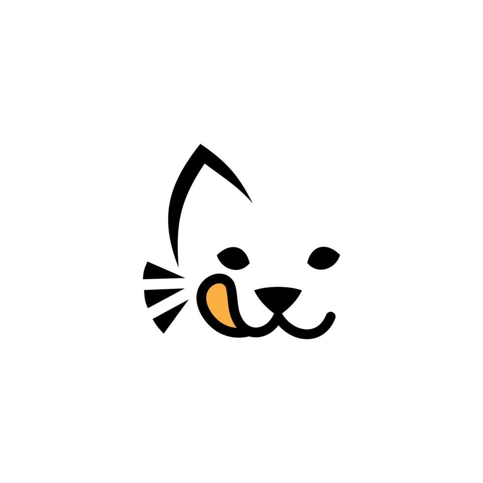 cat playing tongue. illustration of cute cat playing with tongue vector