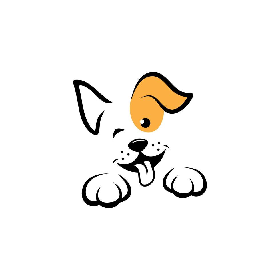 perro feliz. una ilustración de un lindo perro jugando con su lengua, adecuada para compañías de mascotas vector