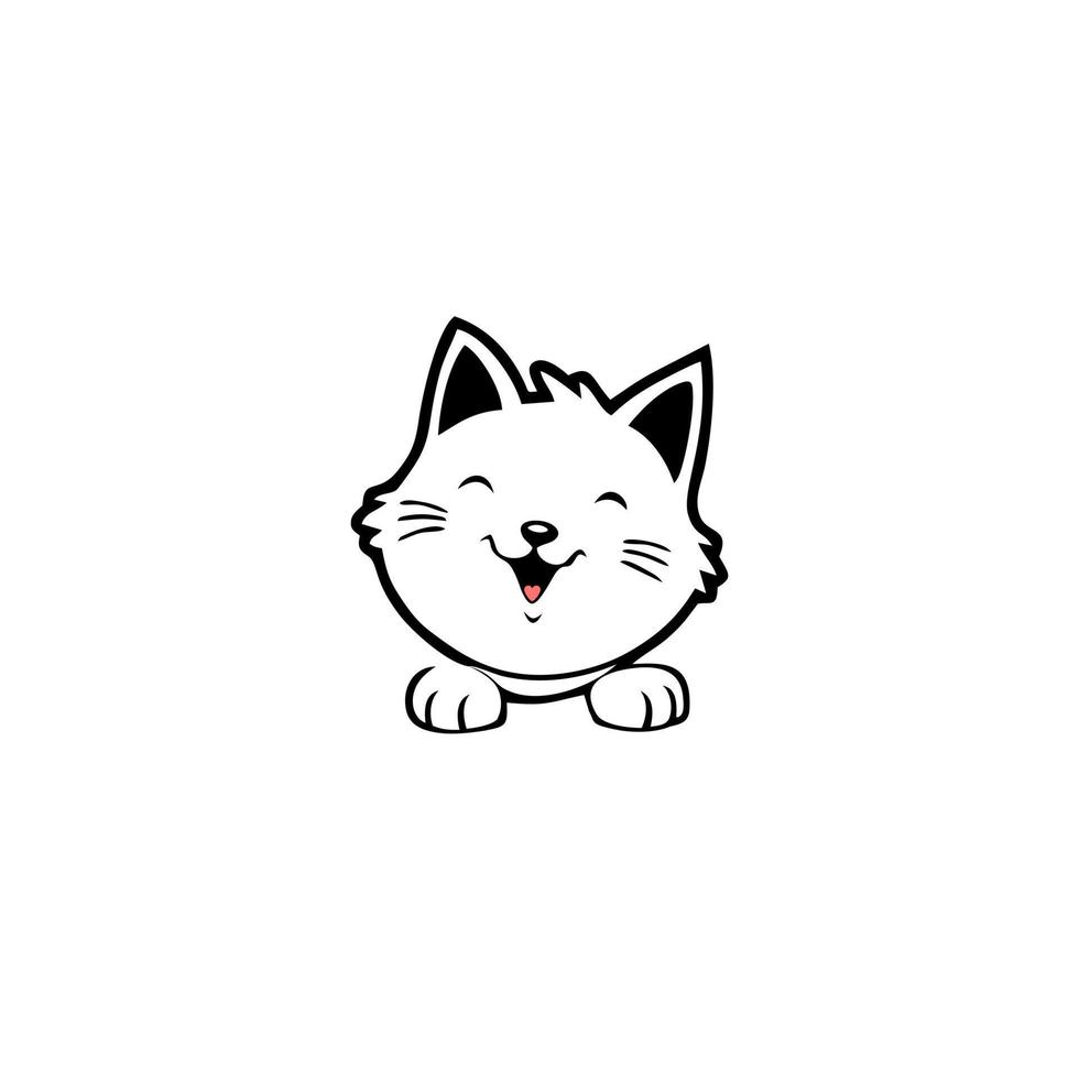 funny cat. logo illustration depicting a beautiful and cute cat, suitable for pet companies vector