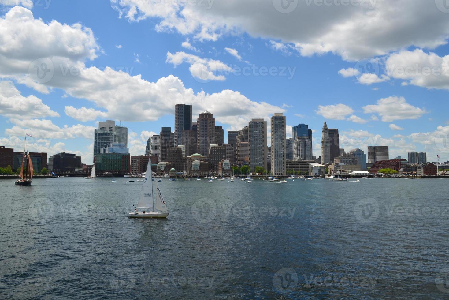 Sailboats in Boston Harbor During the Summer photo