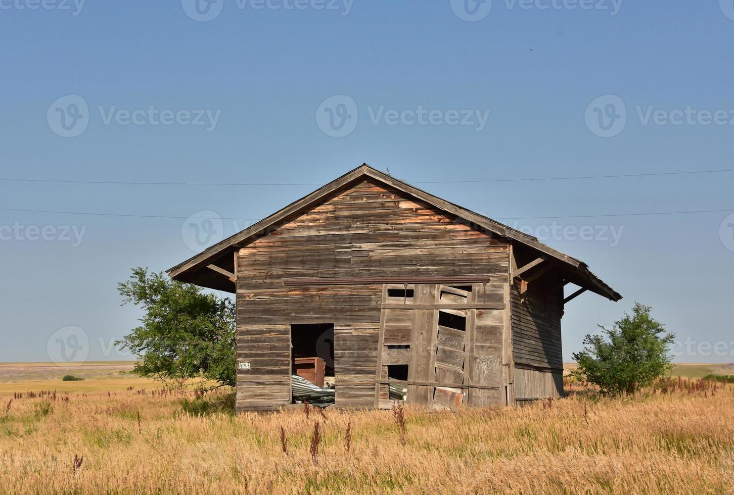 Wooden Structure in a Field in a Ghost Town photo