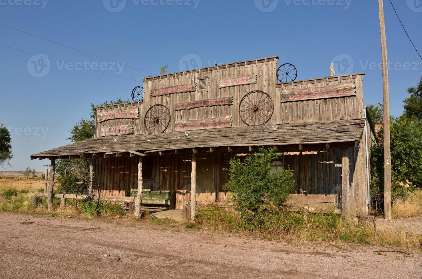 Ghost Town with Abandoned and Deserted Building photo