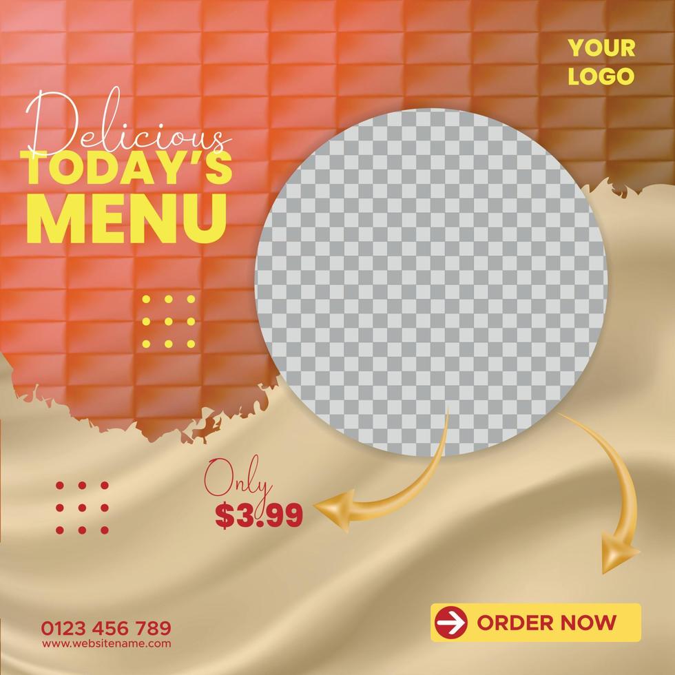 Delicious Today's food menu social media post. Editable social media templates for promotions on the food menu for stories or post frames vector