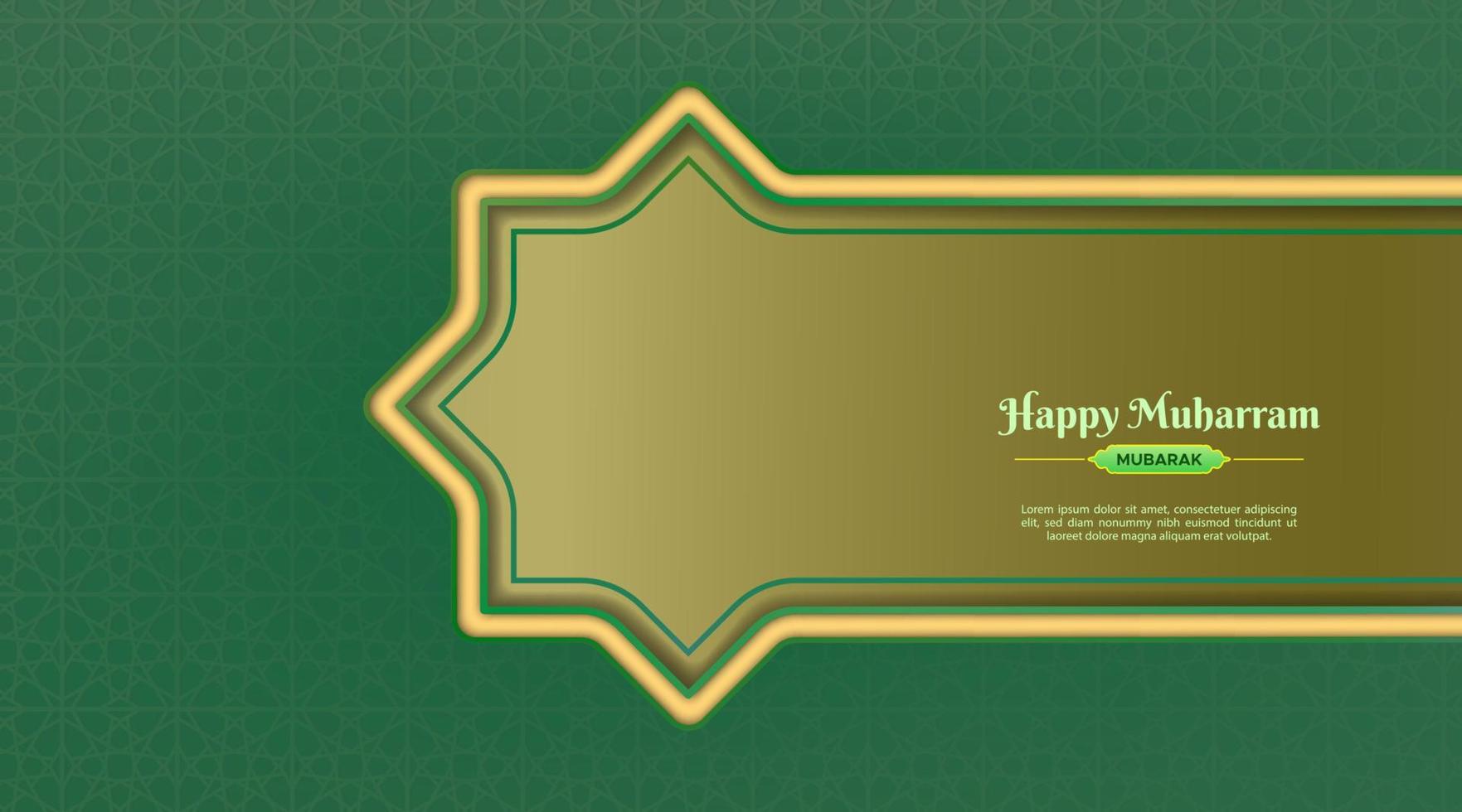 Happy Muharram Islamic new year banner template with Arabic. vector