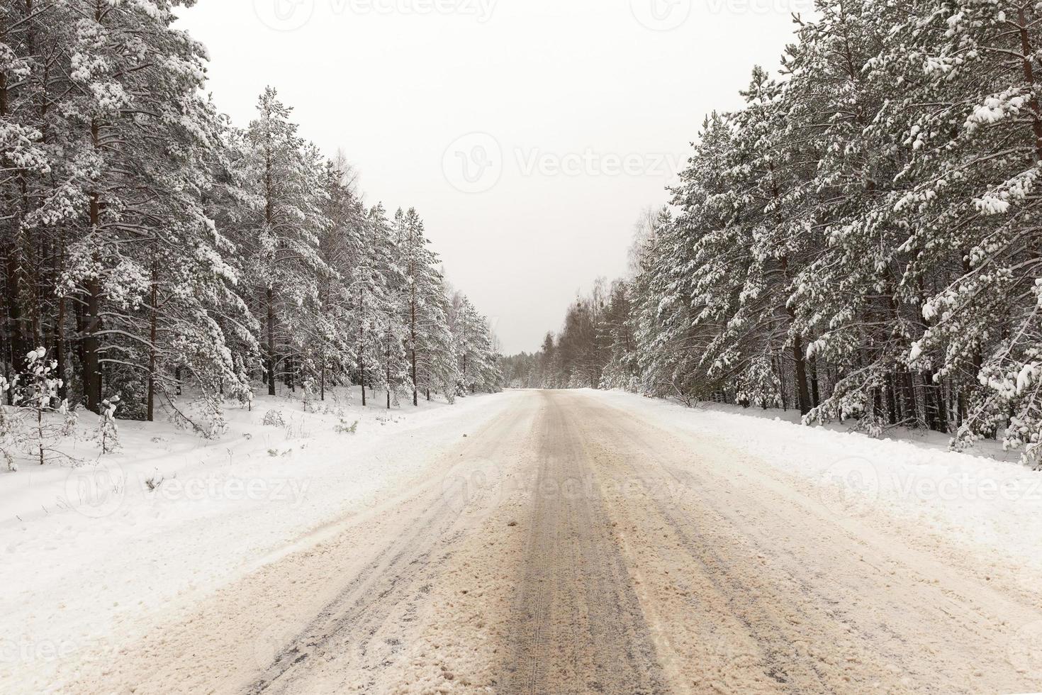 road in the winter season photo