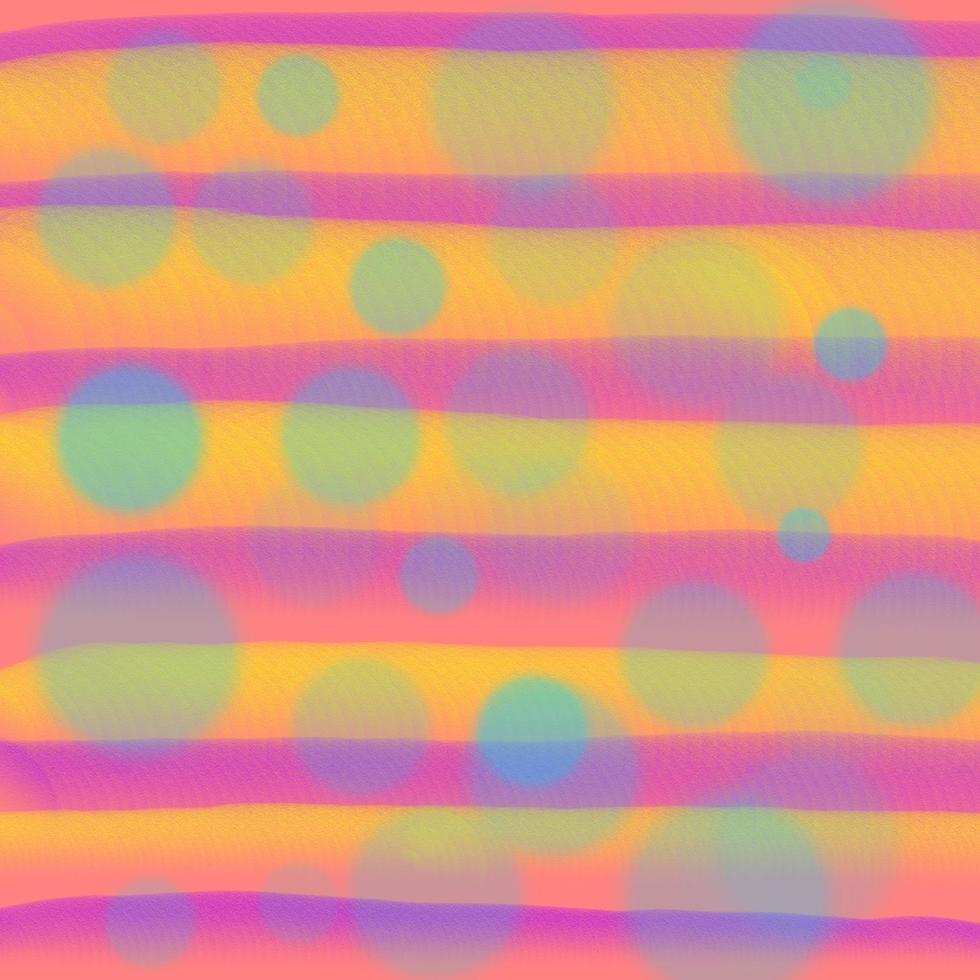 Círculos de colores abstractos sobre fondo de líneas de franja horizontal vector
