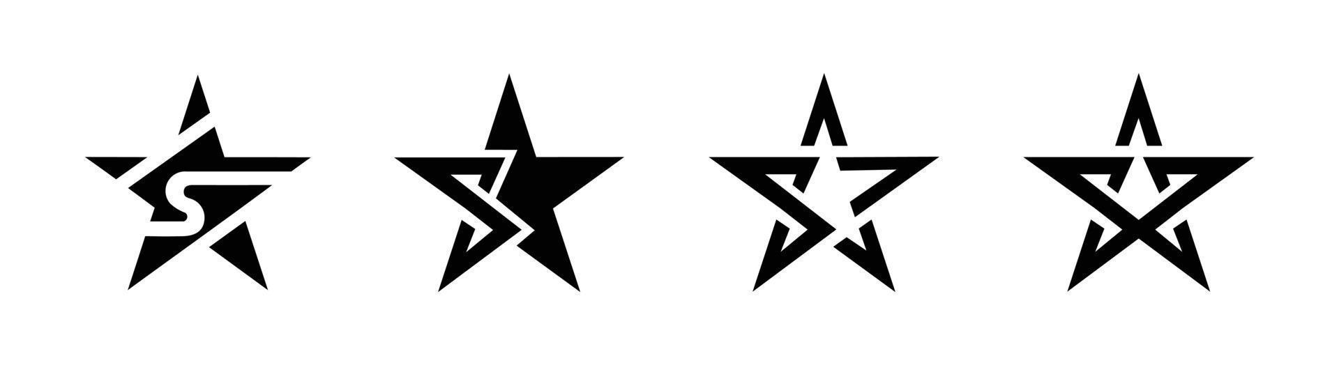 vector de plantilla de logotipo de estrella, conjunto de iconos de vector de estrella de símbolos aislados.
