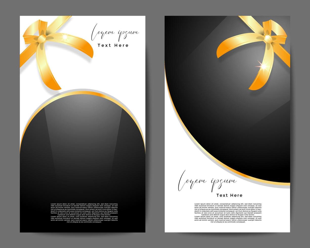 Golden Ribbon with Blank Background Vector Design Illustration