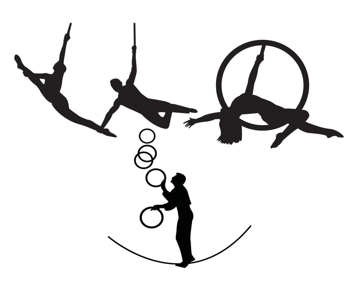 circus trapeze artists vector