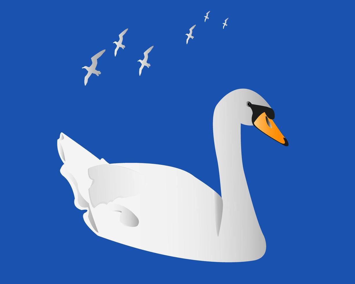 albatros voladores cisne vector
