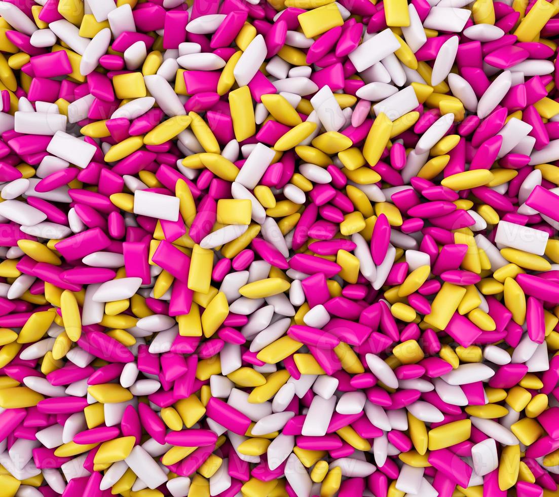 Mint Gum. colorful confectionary background of candy gums in Multiple Color 3d illustration photo