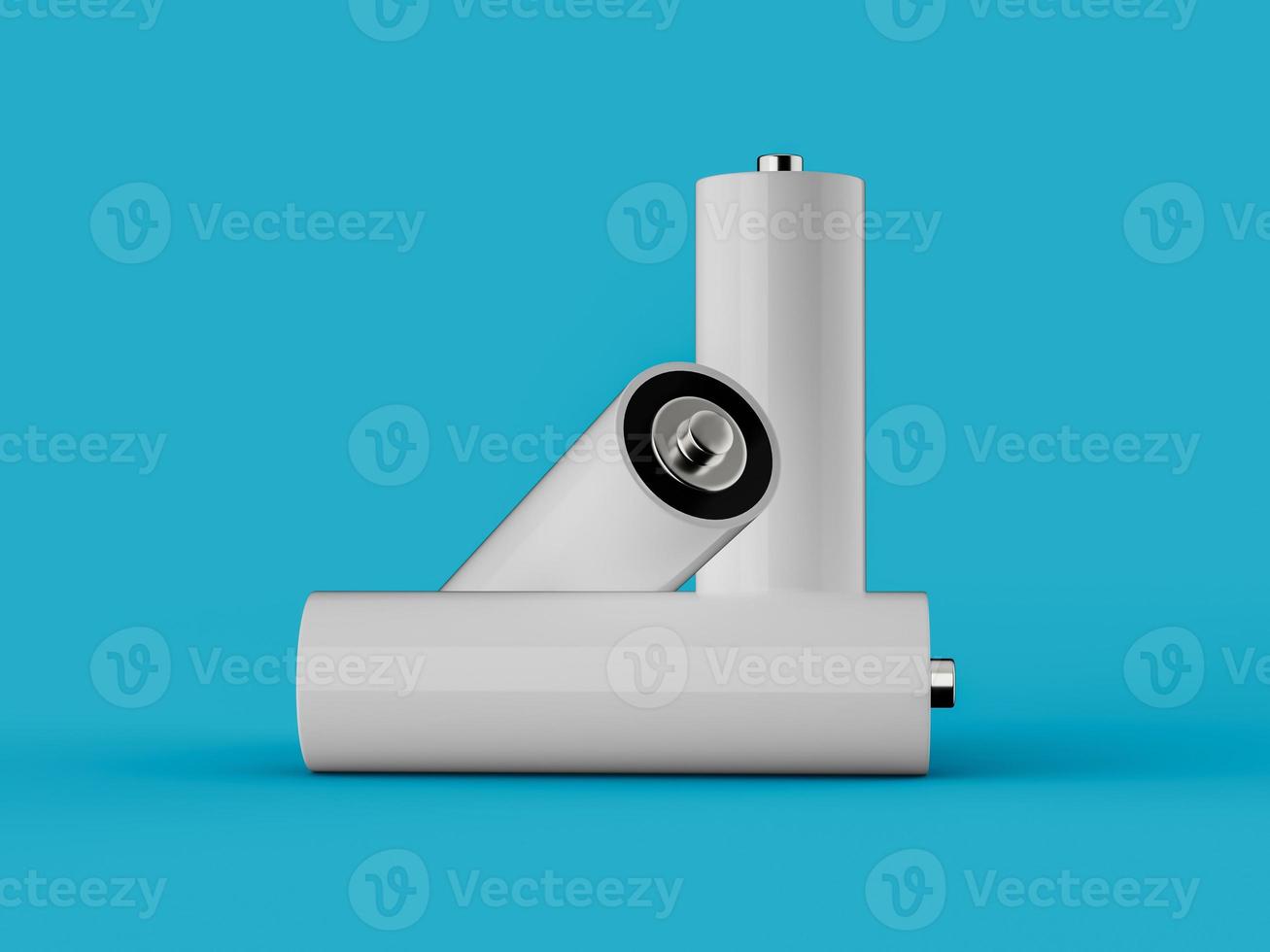 AA Size battery isolated on white background blank rechargeable battery aa or aaa size 3d illustration photo
