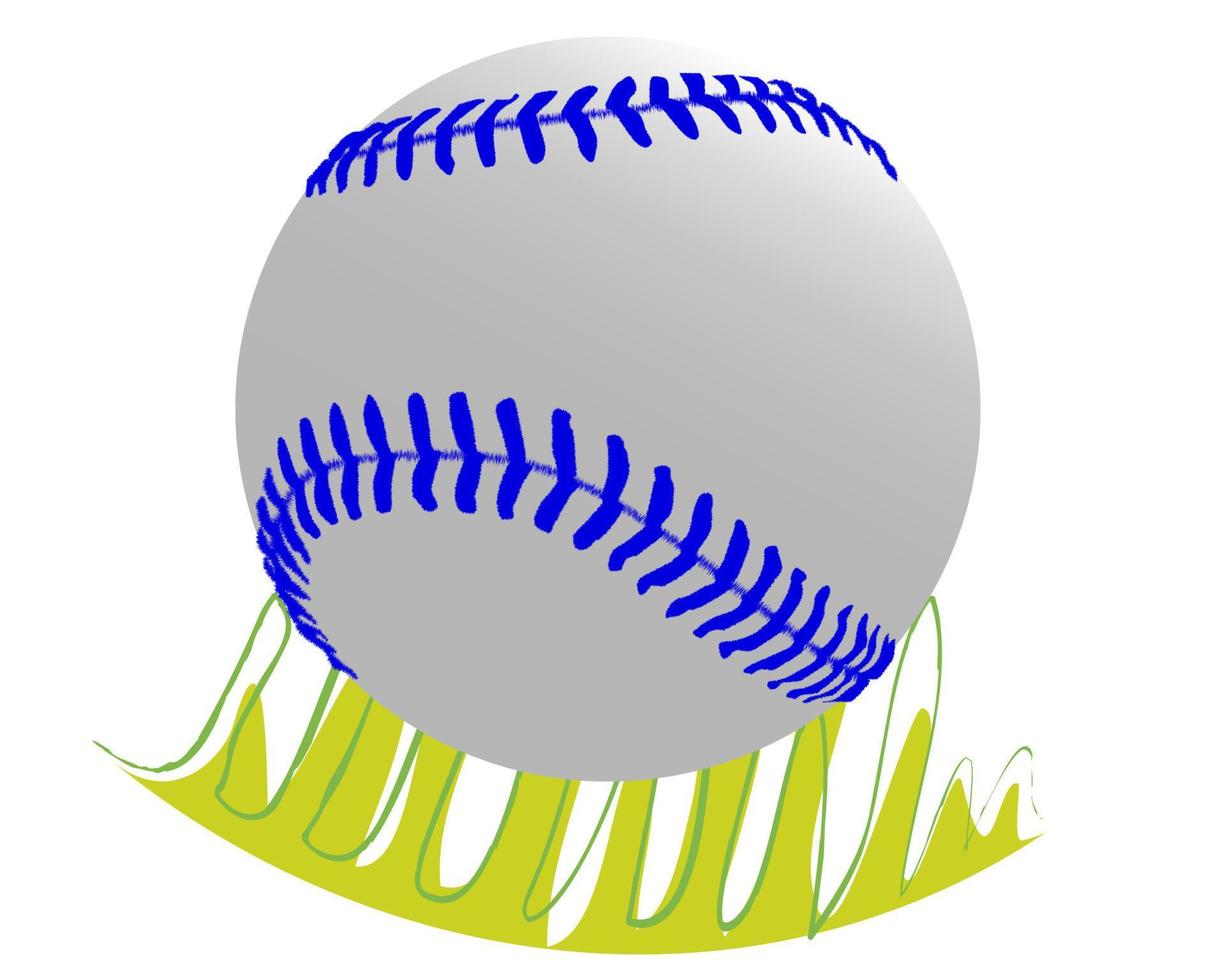 pelota de beisbol sobre hierba vector