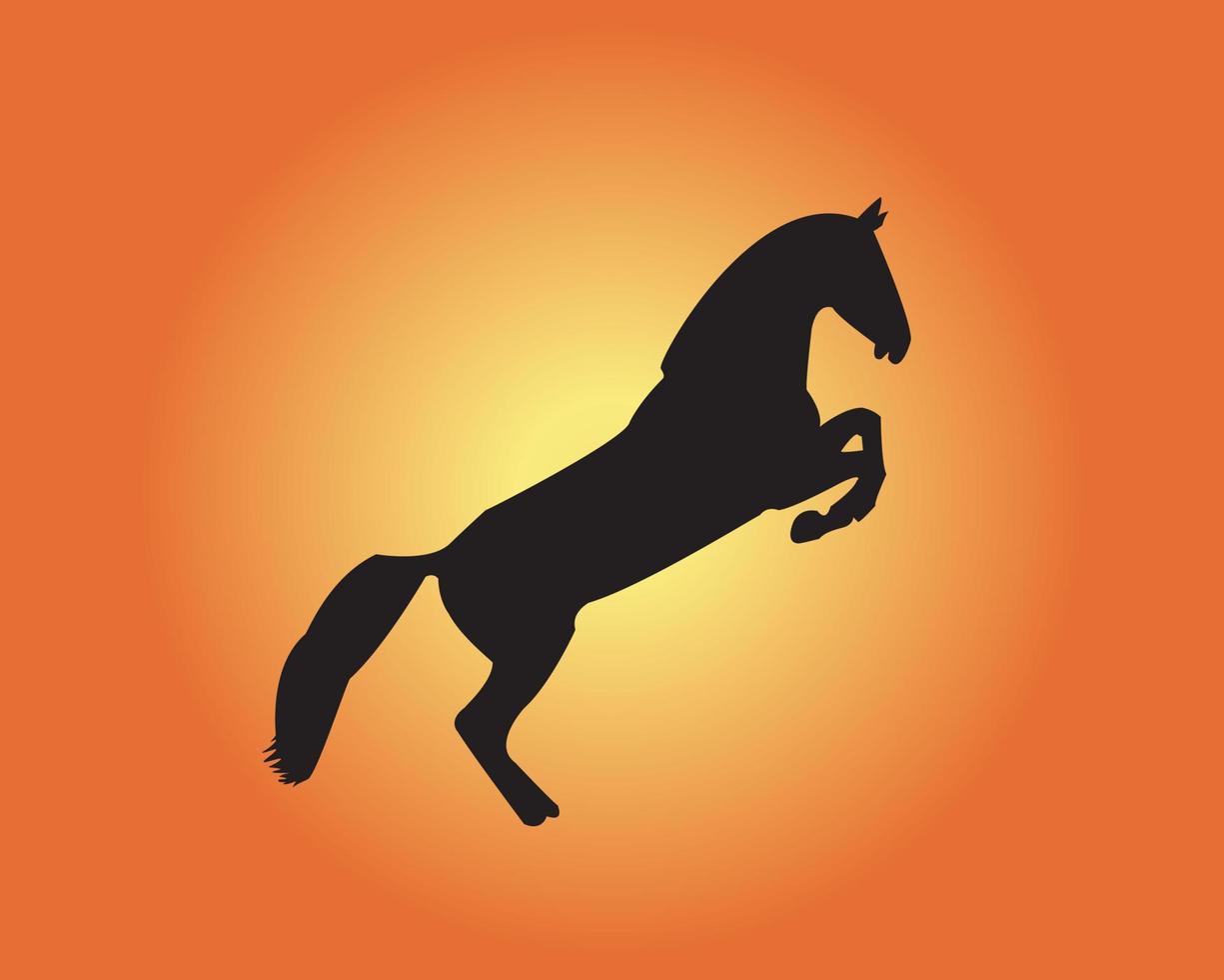 horse on yellow background vector