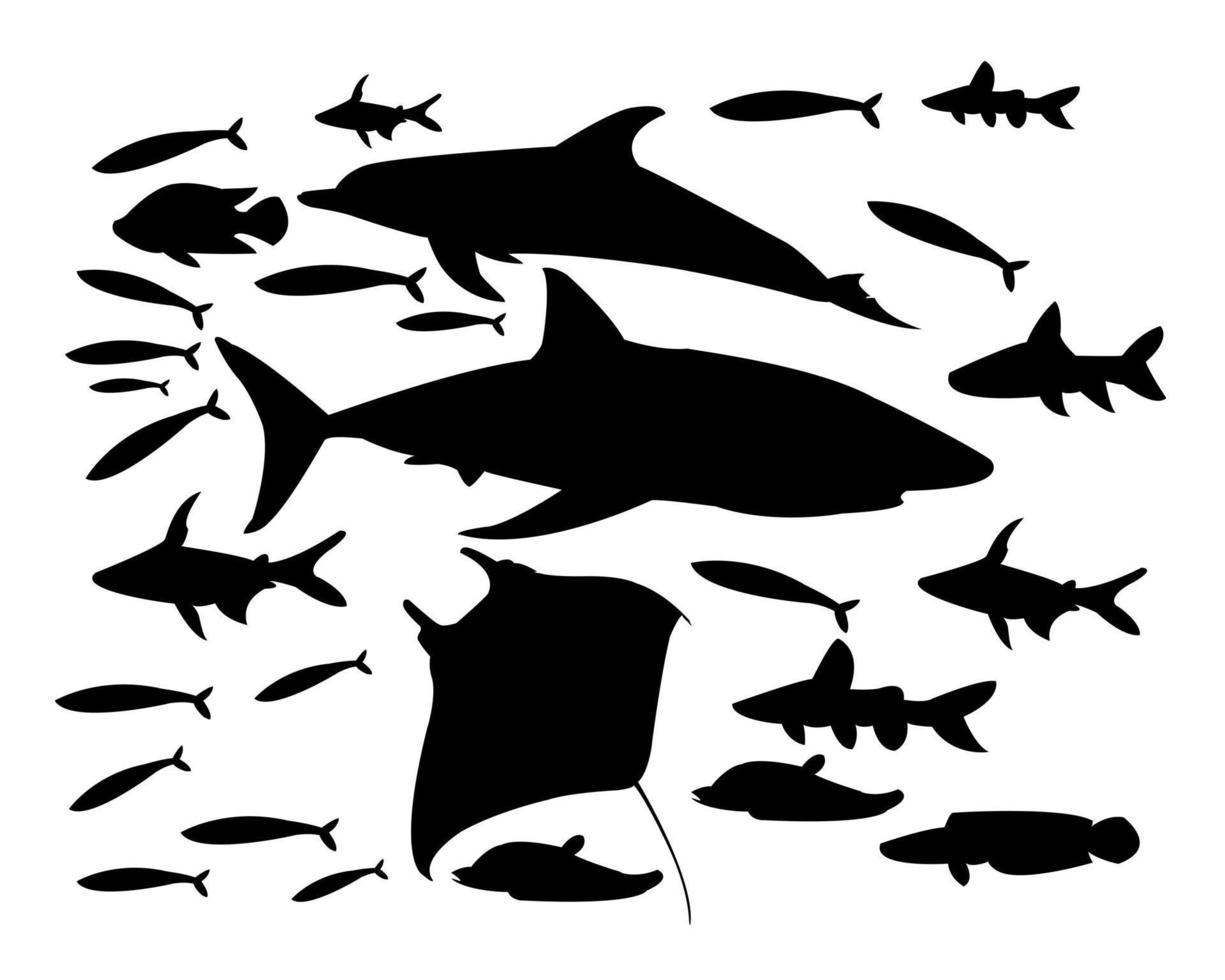 mundo submarino de peces vector