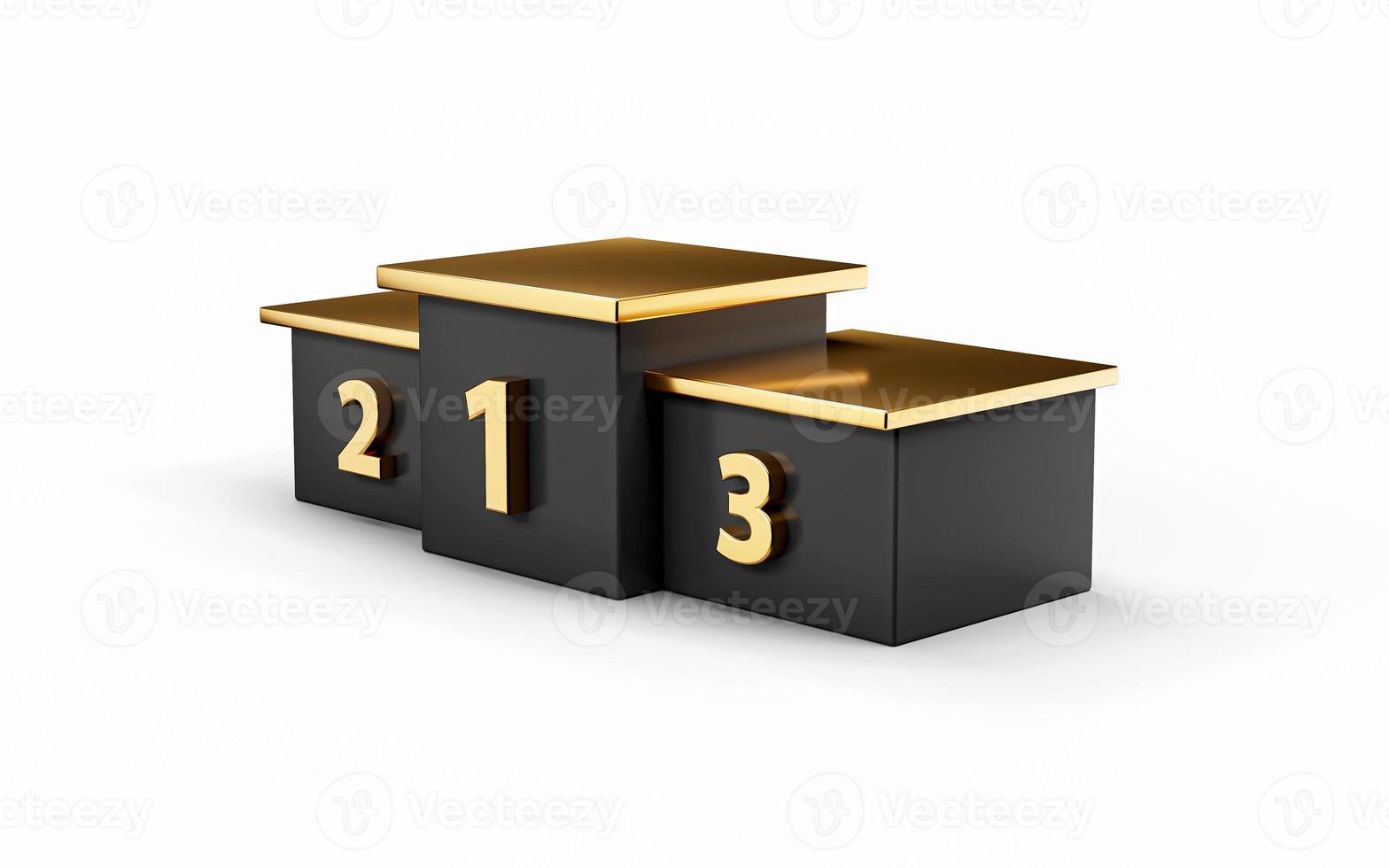 Gold and Black Winner Podium on white isolated background 3d illustration photo