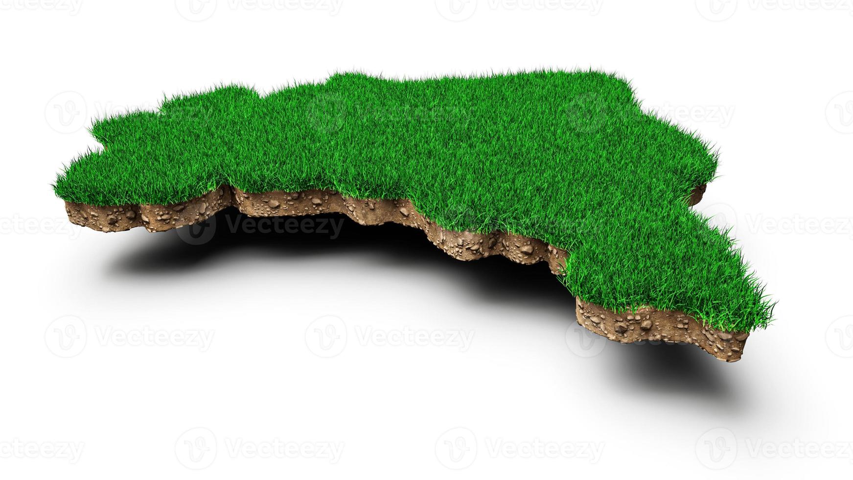 Brazil Map Grass and ground texture 3d illustration photo