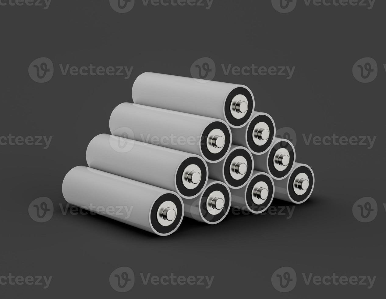 AA Size battery isolated on white background blank rechargeable battery aa or aaa size 3d illustration photo