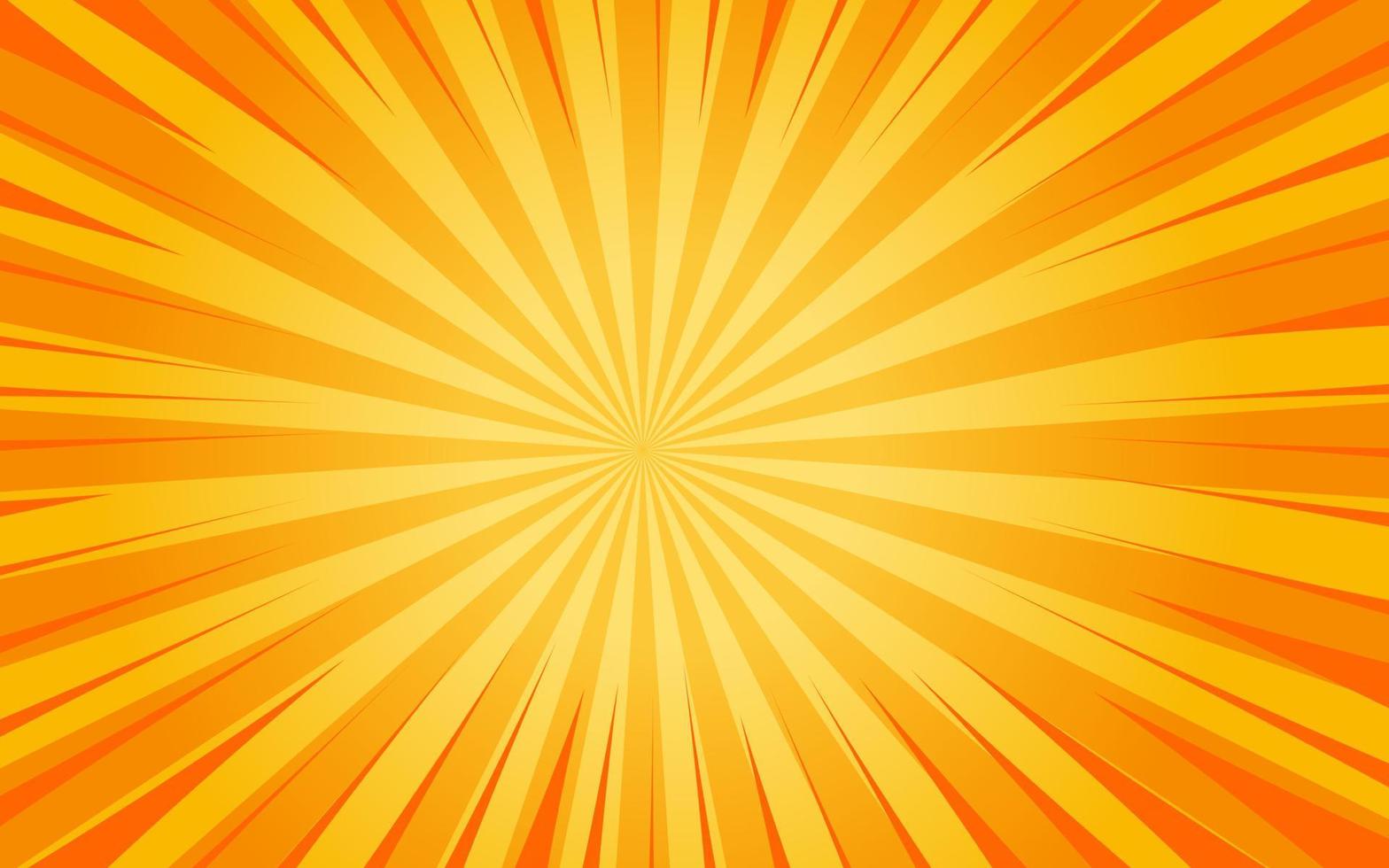 rayos de sol estilo vintage retro sobre fondo amarillo y naranja, fondo de patrón de rayos de sol. rayos ilustración de vector de banner de verano. fondo de pantalla abstracto para publicidad de redes sociales de negocios de plantilla.