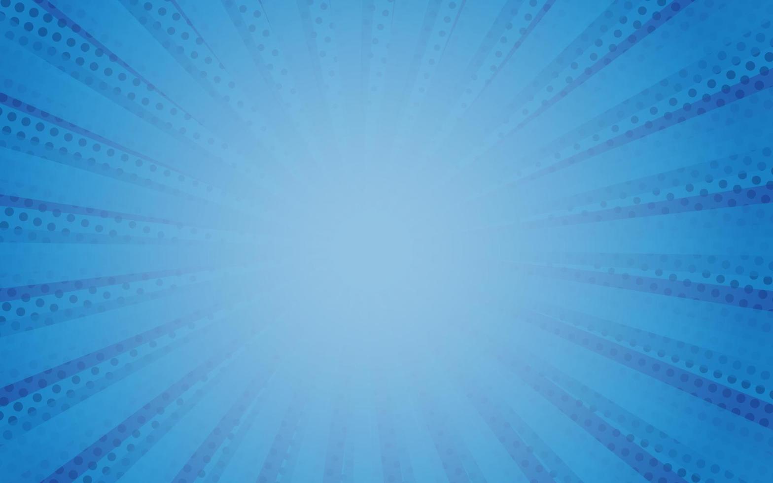 Sun rays retro vintage style on blue background, Comic pattern with starburst and halftone. Cartoon retro sunburst effect with dots. Rays. Summer banner vector illustration.