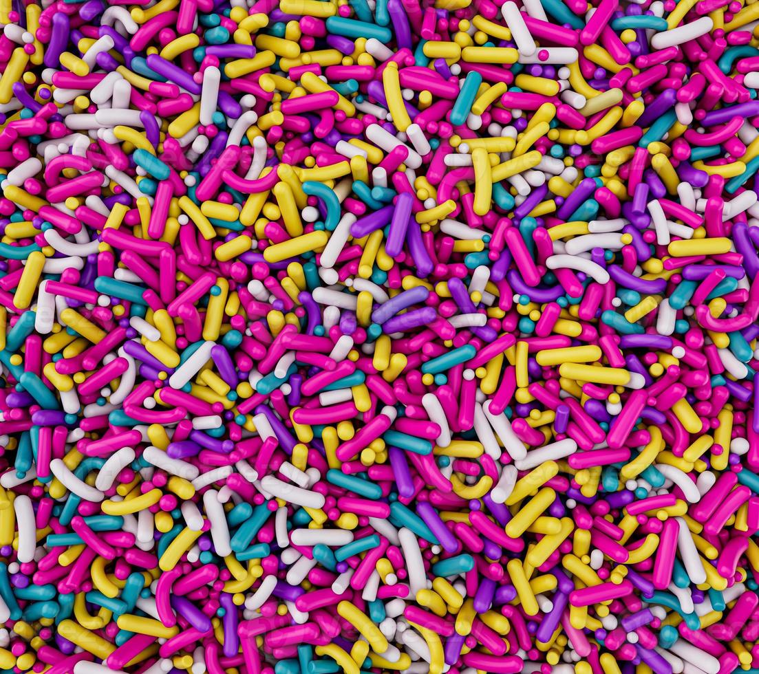 Sugar sprinkle dots a lot of sprinkles as a background 3d illustration photo