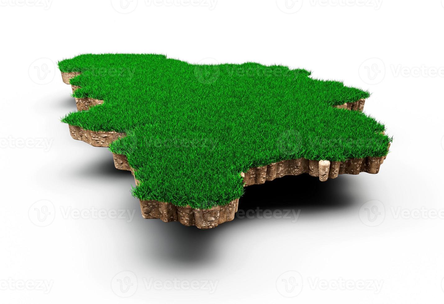 Belgium Map soil land geology cross section with green grass and Rock ground texture 3d illustration photo