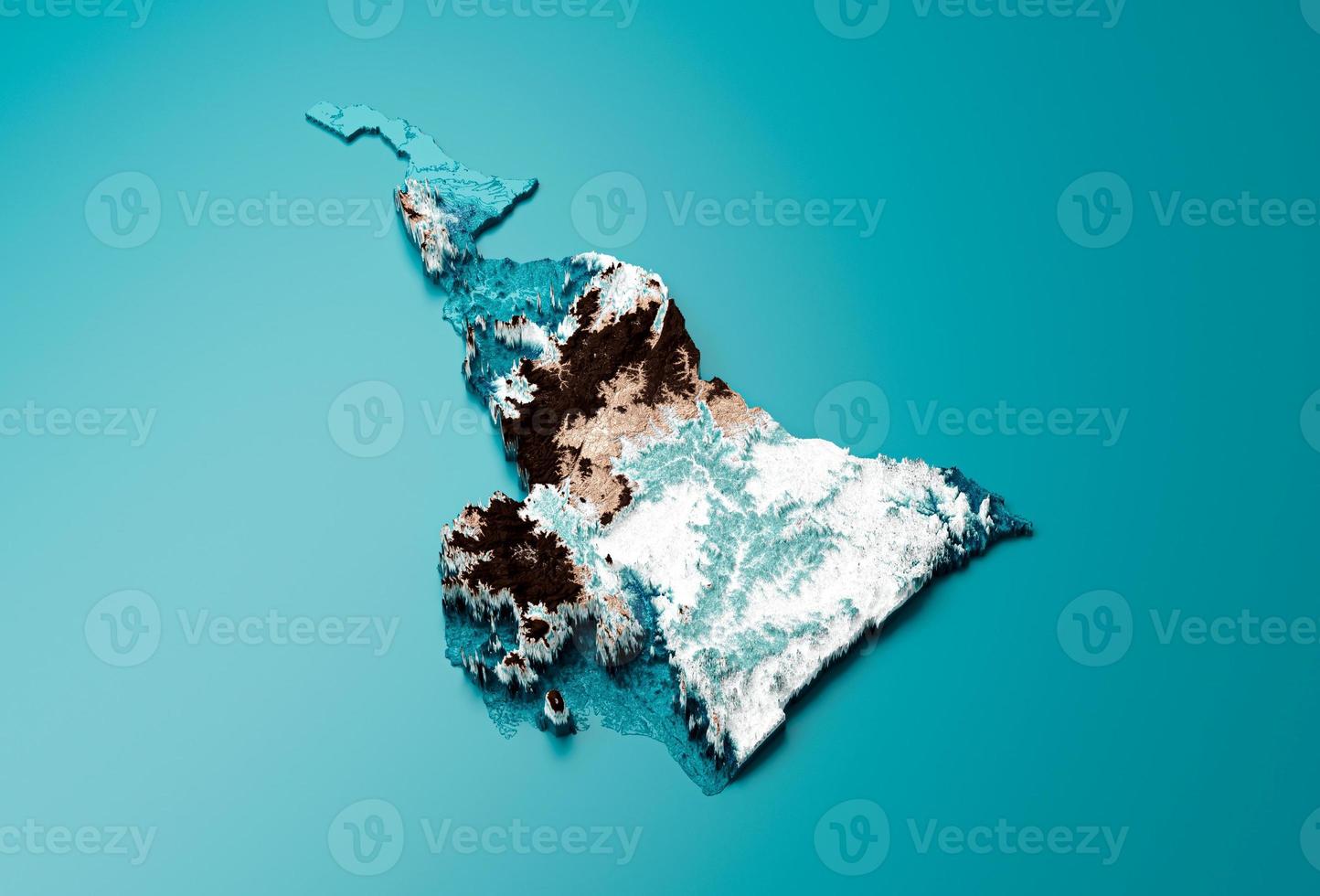 Topographic Cameroon Map Hypsometric Elevation tint Spectral Shaded relief map 3d illustration photo