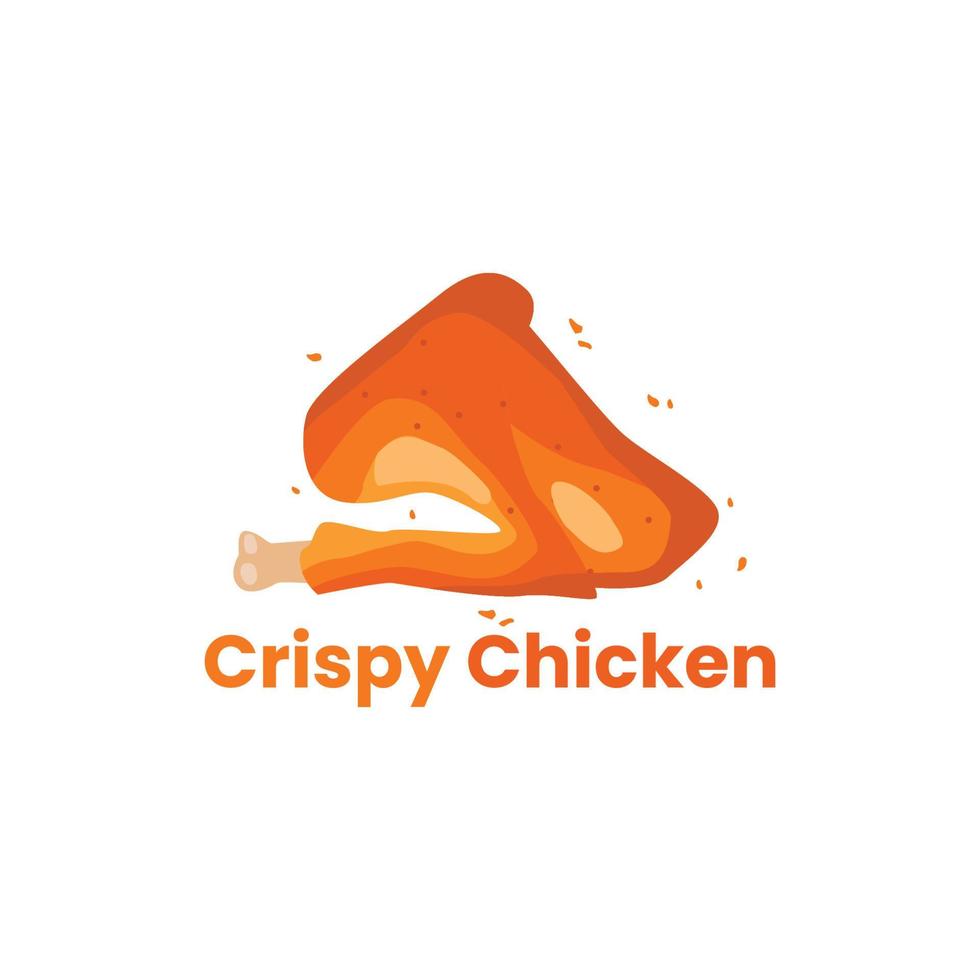 delicioso logotipo de ilustración de pollo frito vector