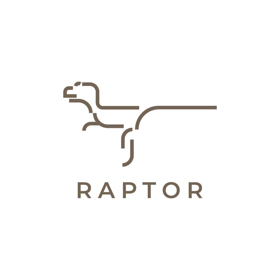 Modern minimalist logo line code raptor vector