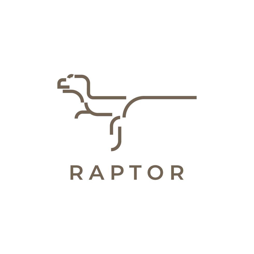 raptor de código de línea de logotipo minimalista moderno vector