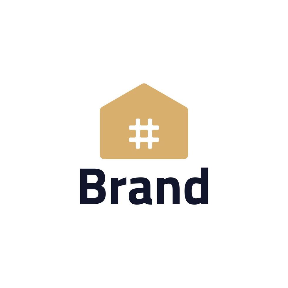 Logo Combination Icon Hashtag and house vector