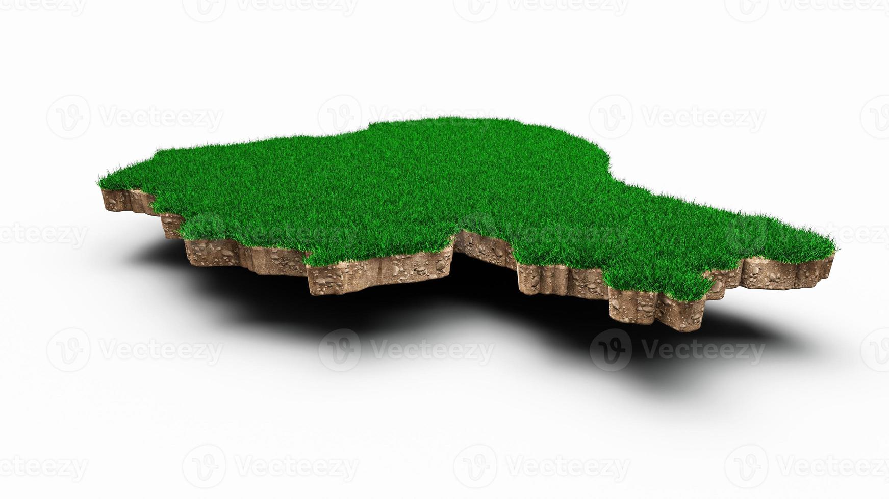 ecuador mapa suelo tierra geología sección transversal con hierba verde y roca suelo textura 3d ilustración foto