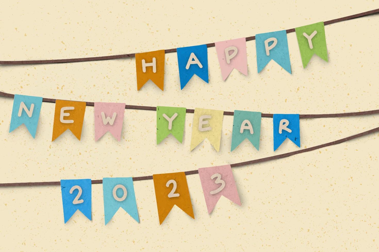 Happy new year 2023 is coming wallpaper with blank space can put text on clean cute color. vector