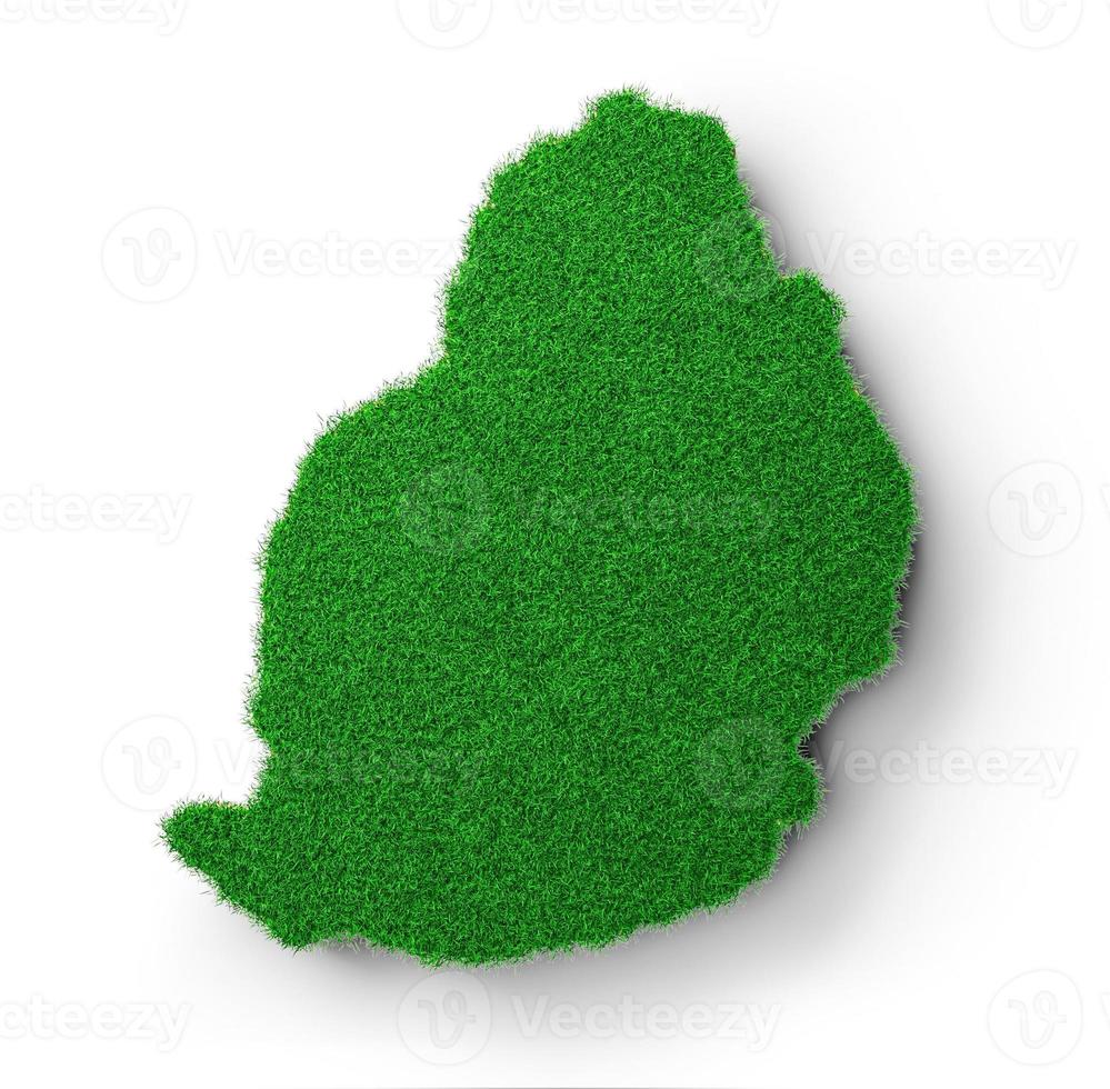 Mauritius Map soil land geology cross section with green grass and Rock ground texture 3d illustration photo
