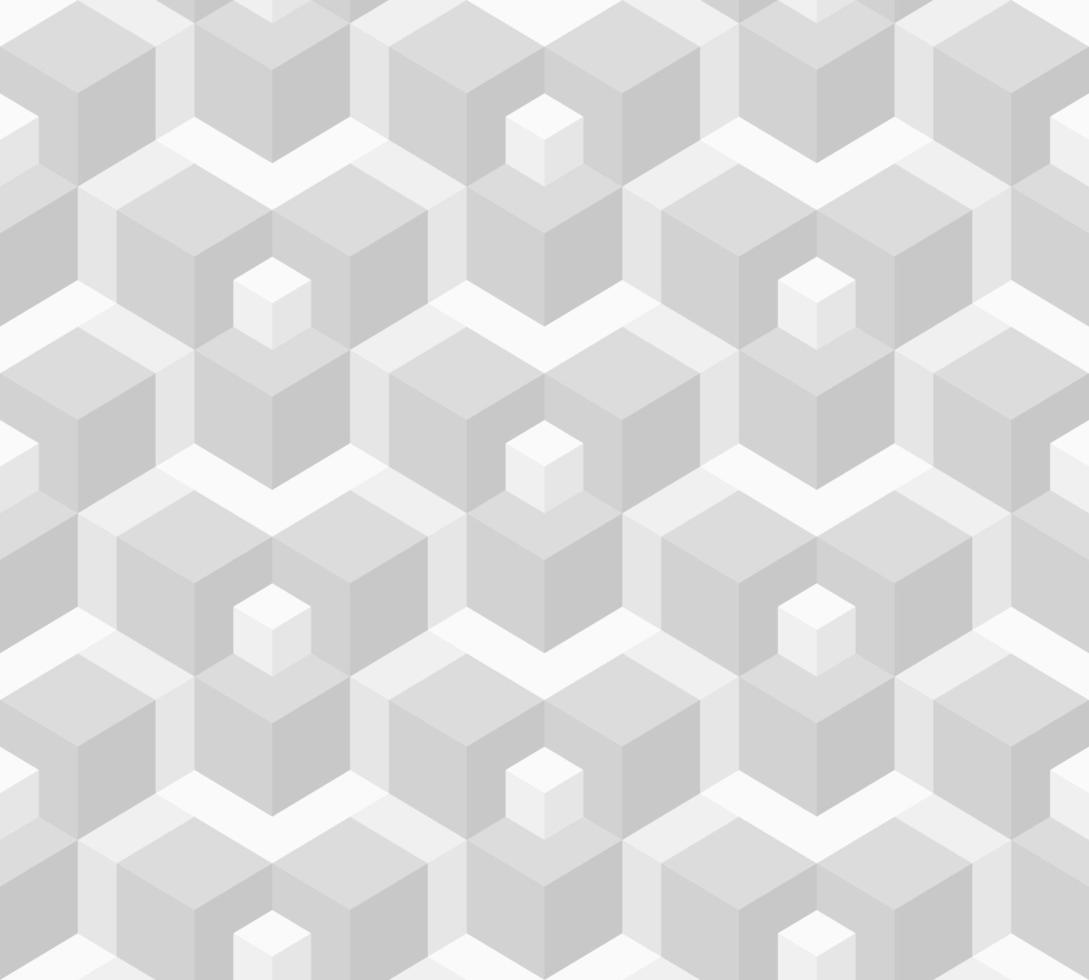 Background Geometric Pattern Cube Shape White Gray vector