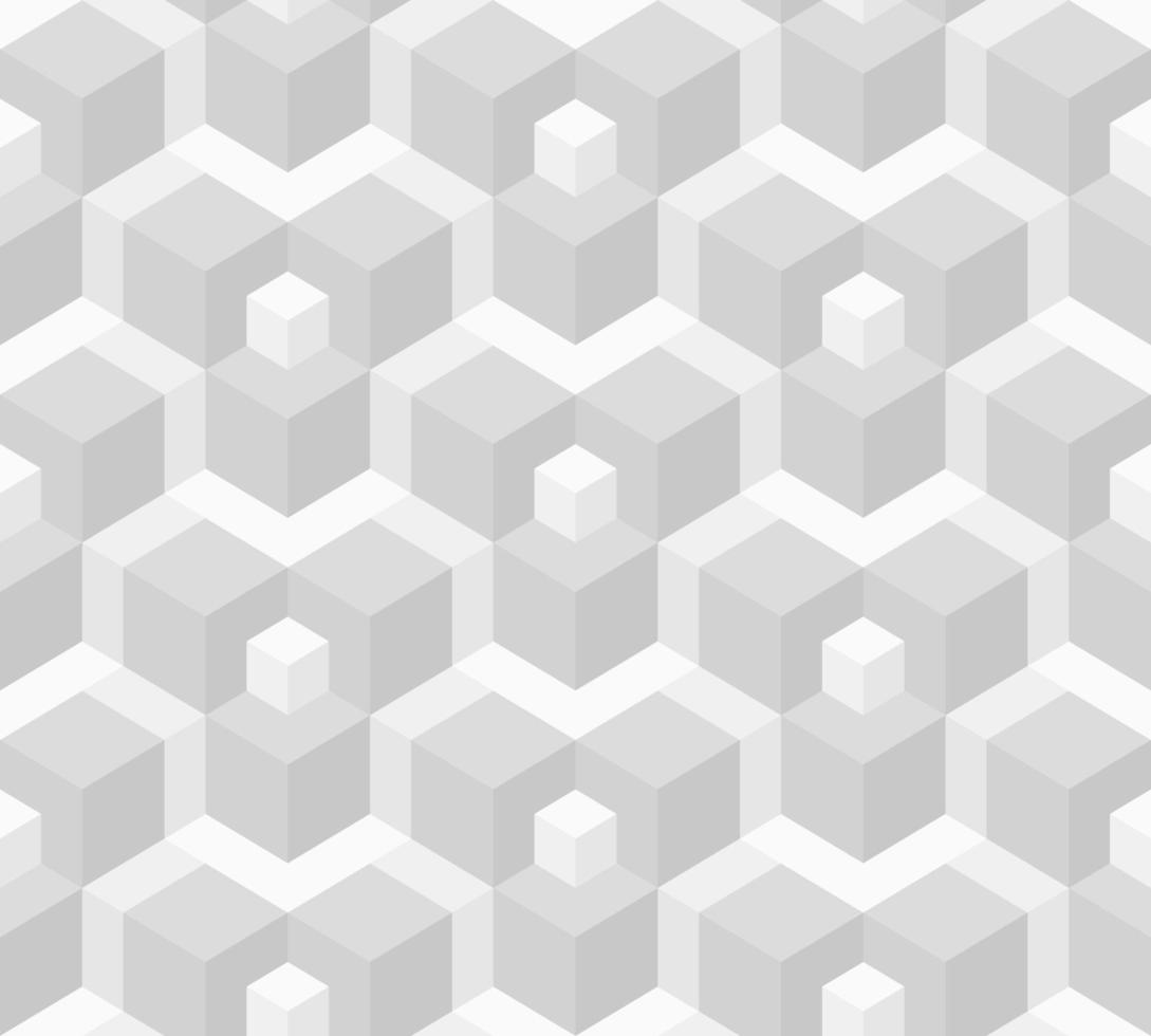 Background Geometric Pattern Cube Shape White Gray vector