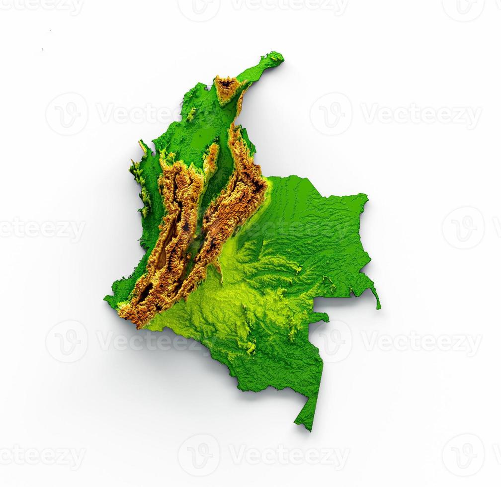 Colombia Map on White Background 3d illustration photo