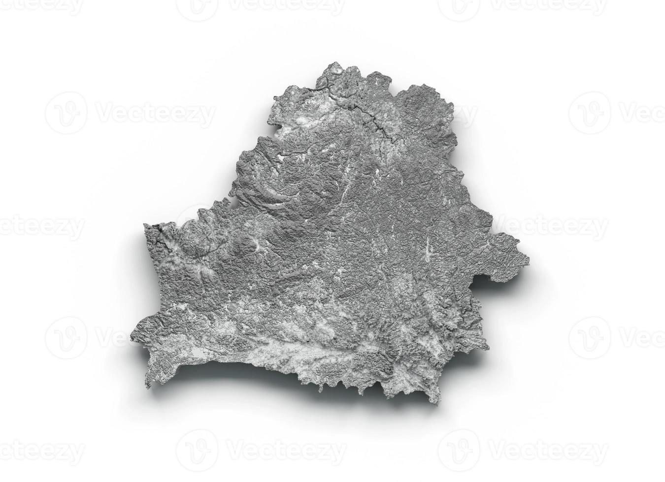 Belarus Map Belarusian Flag Shaded relief Color Height map on white Background 3d illustration photo